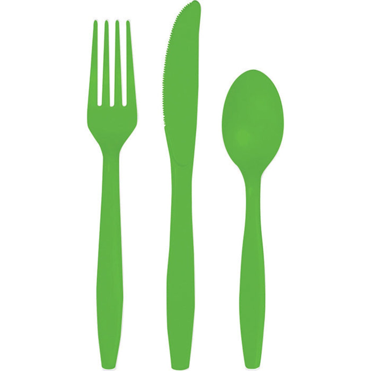216/Case Bulk Fresh Lime Green Value Friendly Assorted Plastic Cutlery